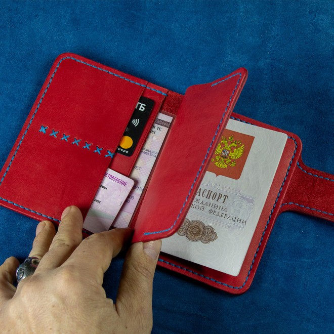 Портмоне: для паспорта, автодокументов, банковских кар, чеков и купюр. ВЫКРОЙКА