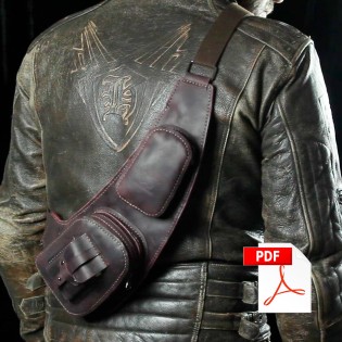 Байкерская сумка-рюкзак на одно плечо версия 1 ВЫКРОЙКА